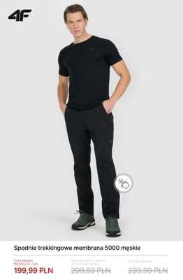 Spodnie trekkingowe membrana 5000 męskie