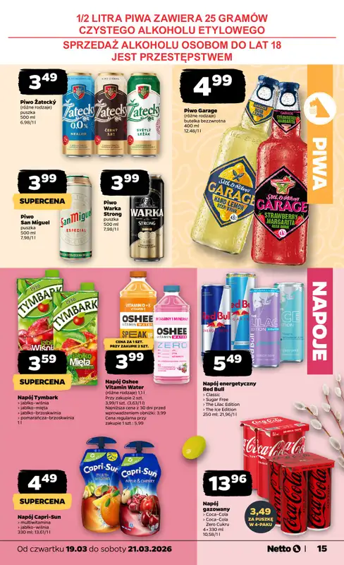Netto - gazetka promocyjna Gazetka od czwartku 19.03 do soboty 21.03 - strona 15