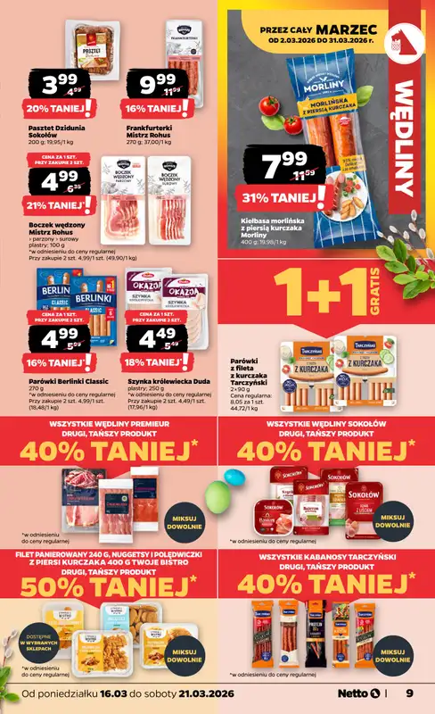 Netto - gazetka promocyjna Gazetka od poniedziałku 16.03 do soboty 21.03 - strona 9