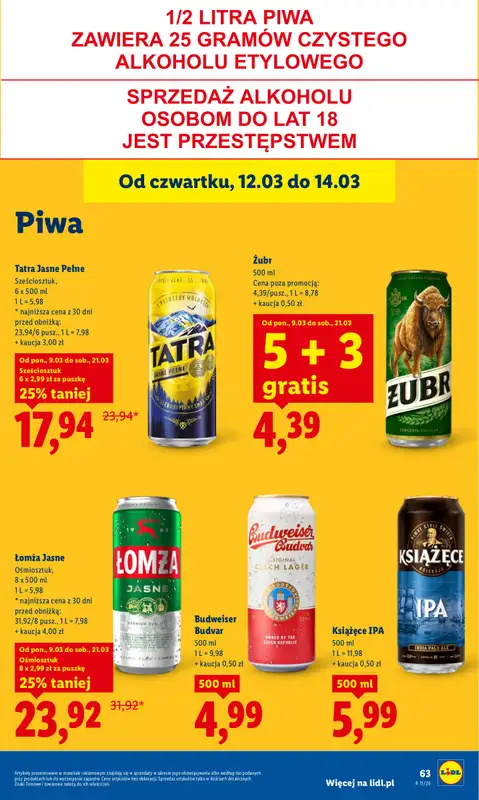 Lidl - gazetka promocyjna Oferta od czwartku od czwartku 12.03 do soboty 14.03 - strona 65