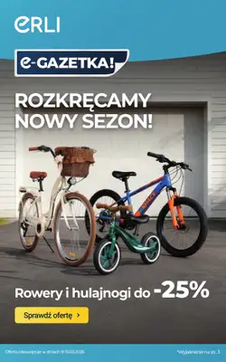 ERLI - gazetka promocyjna KATALOG Rowery i hulajnogi do -25%! od czwartku 12.03 do niedzieli 15.03