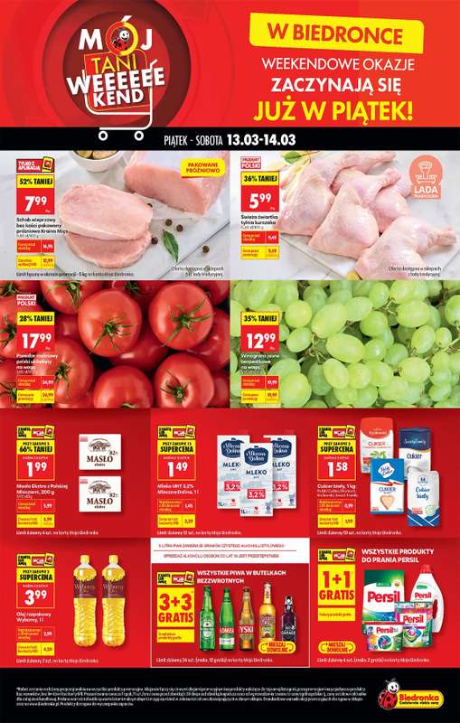 Biedronka - gazetka promocyjna Tani Weekend od piątku 13.03 do soboty 14.03
