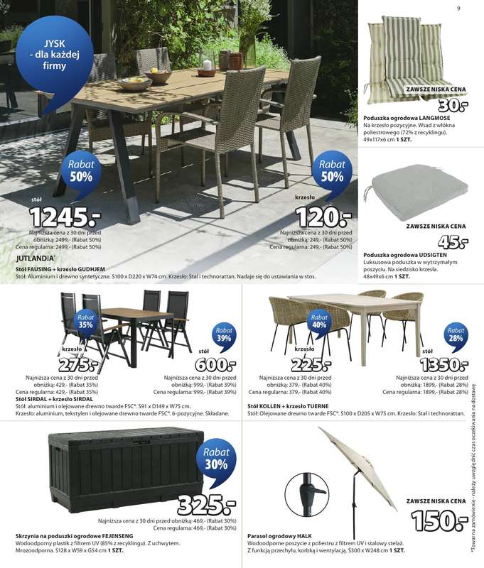 Jysk - gazetka promocyjna Świetna oferta dla domu. Rabat do 60% od środy 18.03 do niedzieli 05.04 - strona 9