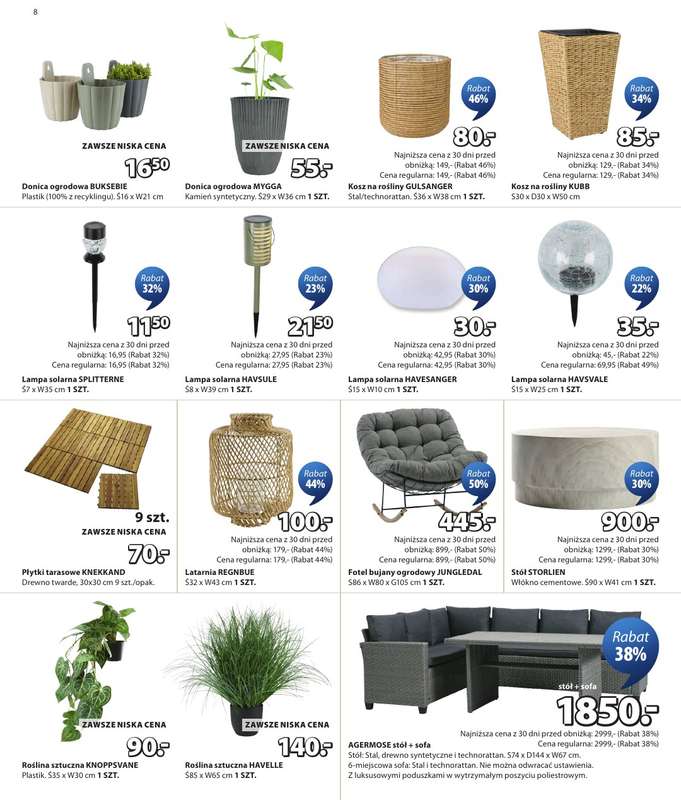 Jysk - gazetka promocyjna Świetna oferta dla domu. Rabat do 60% od środy 18.03 do niedzieli 05.04 - strona 8