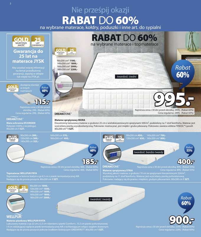 Jysk - gazetka promocyjna Świetna oferta dla domu. Rabat do 60% od środy 18.03 do niedzieli 05.04 - strona 2