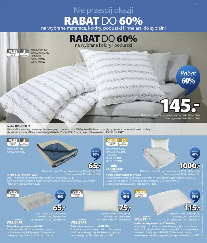 Jysk - gazetka promocyjna Świetna oferta dla domu. Rabat do 60% od środy 18.03 do niedzieli 05.04 - strona 3