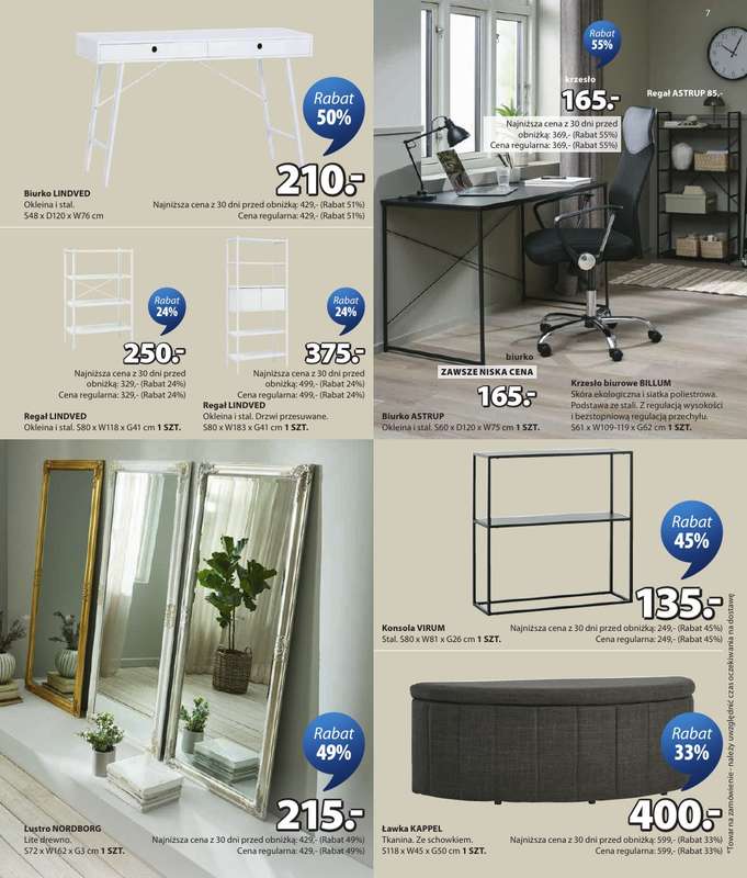 Jysk - gazetka promocyjna Świetna oferta dla domu. Rabat do 60% od środy 18.03 do niedzieli 05.04 - strona 7