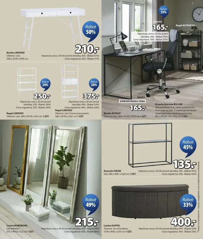 Jysk - gazetka promocyjna Świetna oferta dla domu. Rabat do 60% od środy 18.03 do niedzieli 05.04 - strona 7