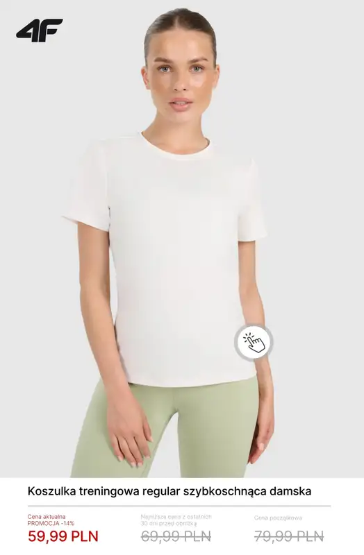 4F - gazetka promocyjna Damskie ubrania treningowe – promocje! od soboty 14.03  - strona 4