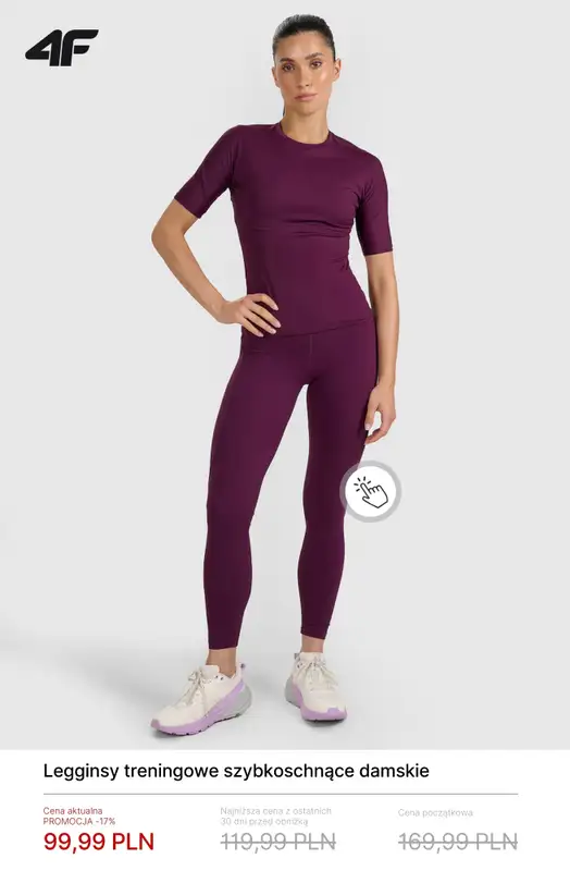 4F - gazetka promocyjna Damskie ubrania treningowe – promocje! od soboty 14.03  - strona 8