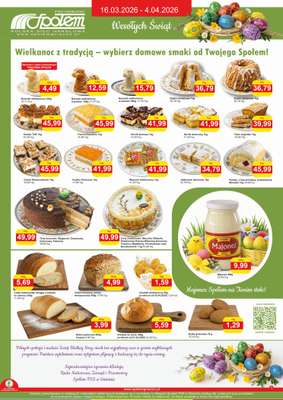 Społem - Blisko i Korzystnie - gazetka promocyjna Gazetka Wielkanocna PSS Gniezno od poniedziałku 16.03 do soboty 04.04