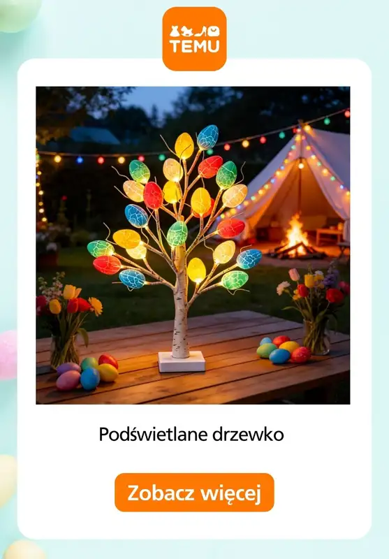 WIELKANOC - gazetka promocyjna Temu | Ozdoby wielkanocne od soboty 14.03  - strona 2