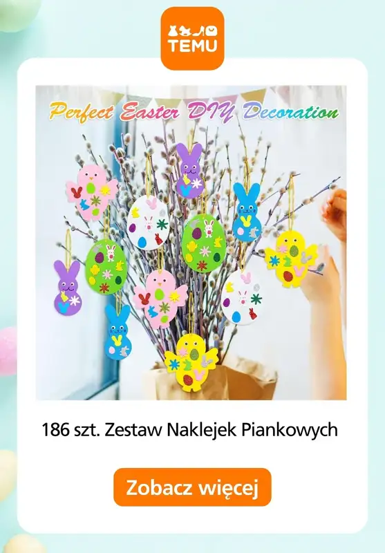 Temu - gazetka promocyjna Ozdoby wielkanocne od piątku 13.03  - strona 6