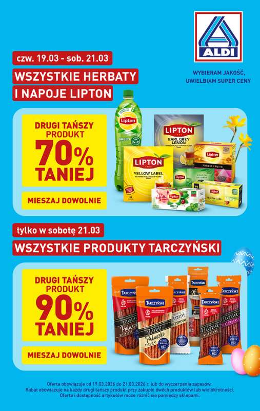 Aldi - gazetka promocyjna Wybrane produkty w super cenach Aldi! od czwartku 19.03 do soboty 21.03