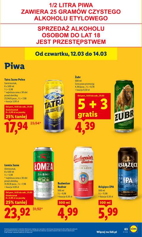 Lidl - gazetka promocyjna Oferta od czwartku od czwartku 12.03 do soboty 14.03 - strona 65