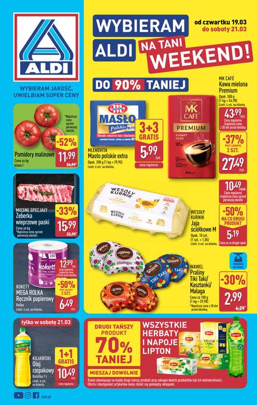 Aldi - gazetka promocyjna Weekend super cen w Aldi! od czwartku 19.03 do soboty 21.03