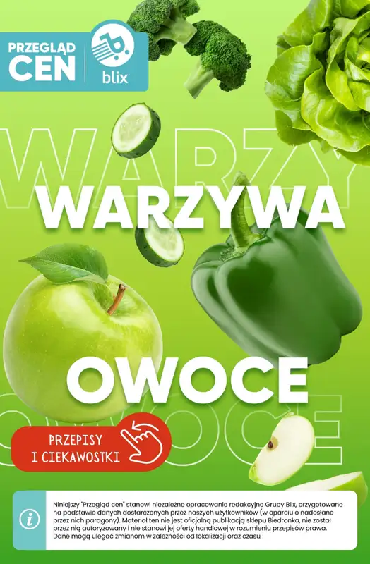 Biedronka - gazetka promocyjna Owoce i warzywa  - przegląd cen  