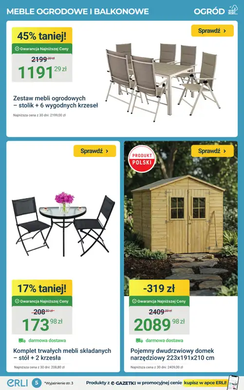 ERLI - gazetka promocyjna Rabaty rosną w ogrodzie do -45% na Erli! od poniedziałku 16.03 do niedzieli 22.03 - strona 5