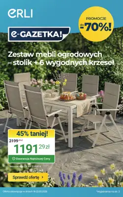 ERLI - gazetka promocyjna Rabaty rosną w ogrodzie do -45% na Erli! od poniedziałku 16.03 do niedzieli 22.03