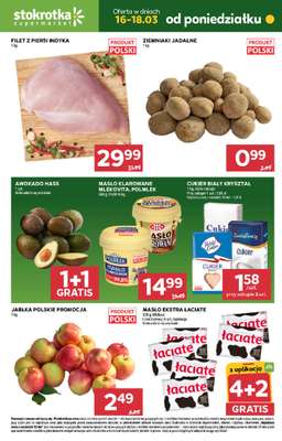 Stokrotka - gazetka promocyjna Hity na start od poniedziałku 16.03 do środy 18.03