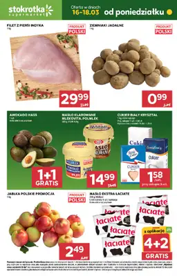 Stokrotka - gazetka promocyjna Hity na start od poniedziałku 16.03 do środy 18.03