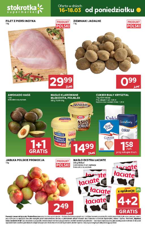 Stokrotka - gazetka promocyjna Hity na start od poniedziałku 16.03 do środy 18.03