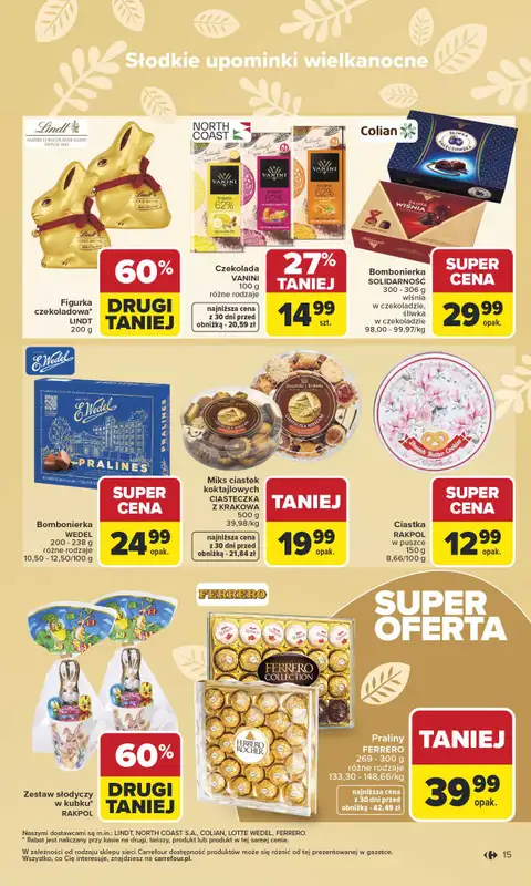 Carrefour - gazetka promocyjna Gazetka Wielkanoc smakuje lepiej od poniedziałku 16.03 do soboty 04.04 - strona 15