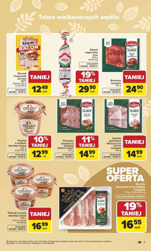 Carrefour - gazetka promocyjna Gazetka Wielkanoc smakuje lepiej od poniedziałku 16.03 do soboty 04.04 - strona 3
