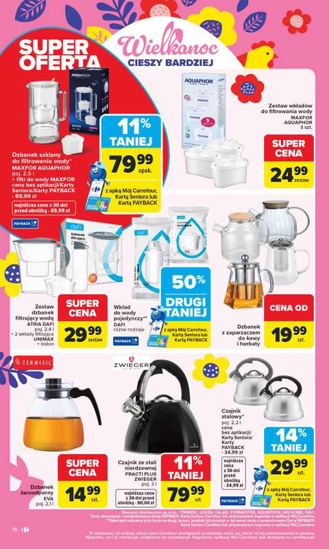 Carrefour - gazetka promocyjna Gazetka Łap Wielkanocne okazje od poniedziałku 16.03 do niedzieli 29.03 - strona 16