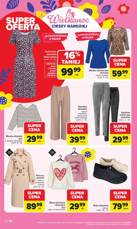 Carrefour - gazetka promocyjna Gazetka Łap Wielkanocne okazje od poniedziałku 16.03 do niedzieli 29.03 - strona 22