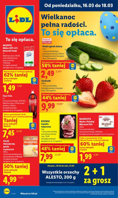 Lidl - gazetka promocyjna Oferta od poniedziałku od poniedziałku 16.03 do środy 18.03