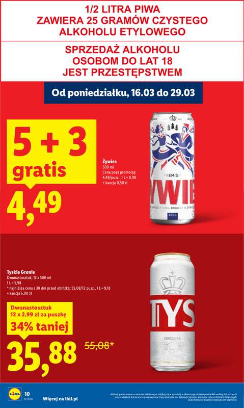 Lidl - gazetka promocyjna Oferta od poniedziałku od poniedziałku 16.03 do środy 18.03 - strona 10