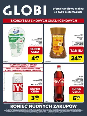 Globi - gazetka promocyjna Gazetka Globi od wtorku 17.03 do poniedziałku 23.03