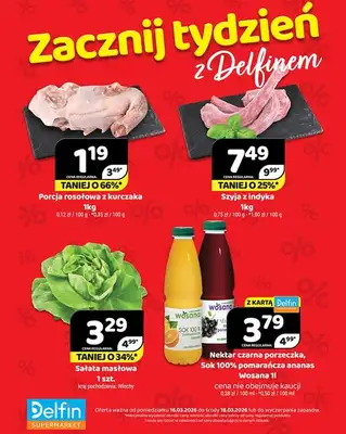 Delfin - gazetka promocyjna Zacznij tydzień z Delfinem od poniedziałku 16.03 do środy 18.03