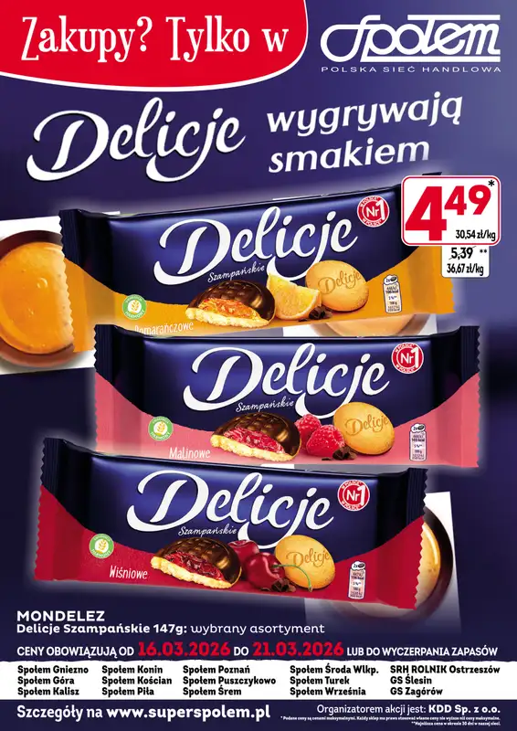 Społem - Blisko i Korzystnie - gazetka promocyjna Zakupy? Tylko w Społem od poniedziałku 16.03 do soboty 21.03 - strona 3