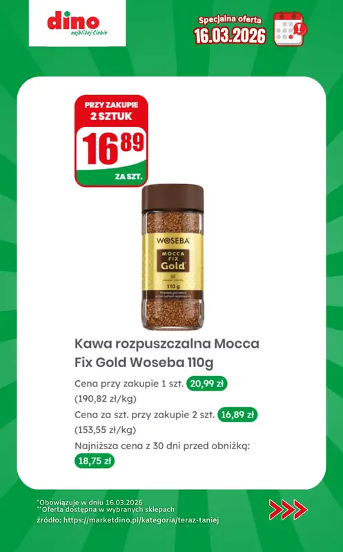 Dino - gazetka promocyjna Specjalna oferta na 16.03.2026 - promocje spoza gazetki od poniedziałku 16.03 do poniedziałku 16.03 - strona 9