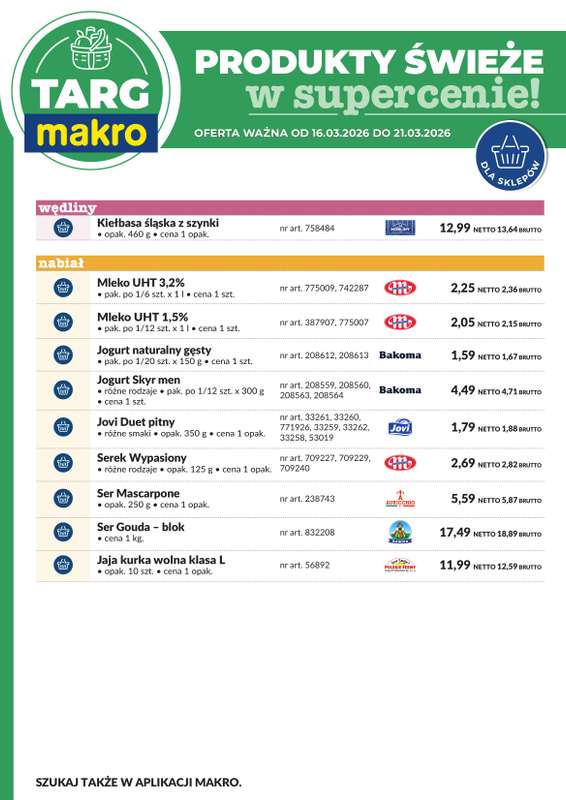 Makro - gazetka promocyjna Targ MAKRO - oferta świeża w super cenach! od poniedziałku 16.03 do soboty 21.03 - strona 7