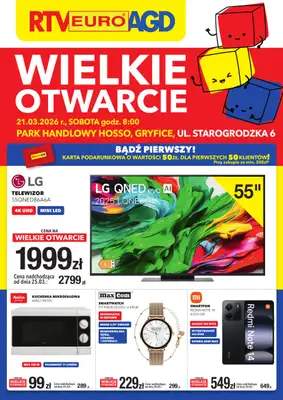 RTV EURO AGD - gazetka promocyjna WIELKIE OTWARCIE! Gryfice od soboty 21.03 do wtorku 24.03