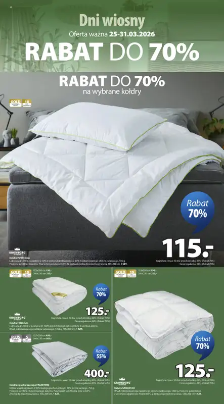 Jysk - gazetka promocyjna Dni Wiosny. Rabat do 70% od środy 25.03 do wtorku 31.03 - strona 10