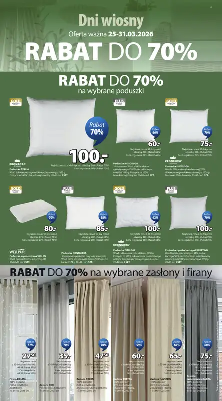 Jysk - gazetka promocyjna Dni Wiosny. Rabat do 70% od środy 25.03 do wtorku 31.03 - strona 11