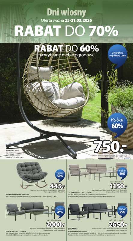 Jysk - gazetka promocyjna Dni Wiosny. Rabat do 70% od środy 25.03 do wtorku 31.03 - strona 3