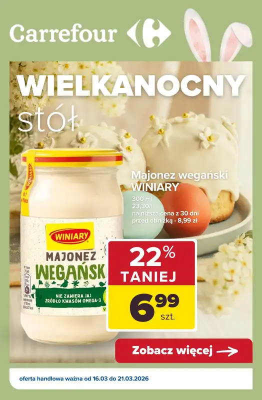 Carrefour - gazetka promocyjna WIELKANOCNY stół  
