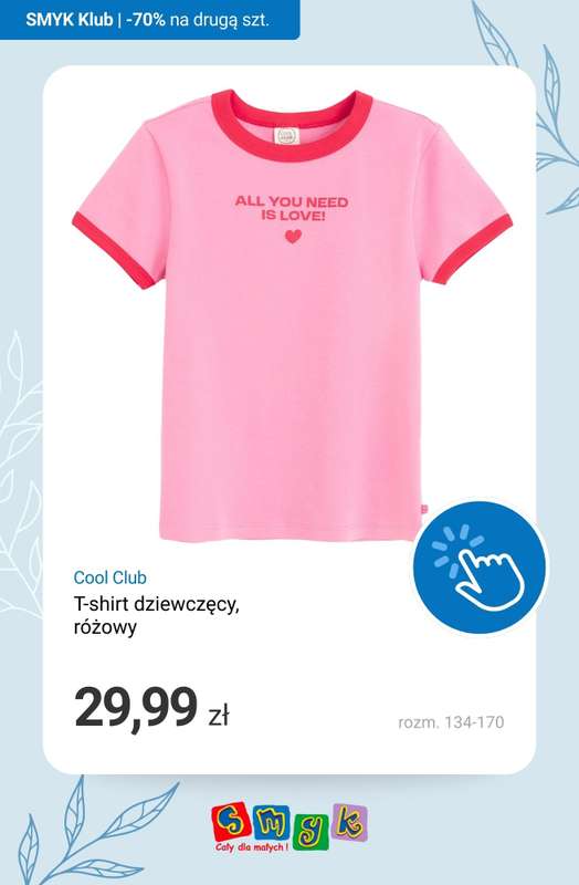 Smyk - gazetka promocyjna T-shirty i bluzki: -70% NA DRUGI PRODUKT - dla Klubowiczów! od poniedziałku 16.03 do niedzieli 22.03 - strona 4
