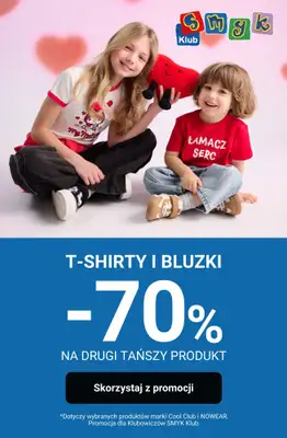 Smyk - gazetka promocyjna T-shirty i bluzki: -70% NA DRUGI PRODUKT - dla Klubowiczów! od poniedziałku 16.03 do niedzieli 22.03