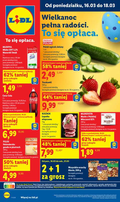 Lidl - gazetka promocyjna Oferta od poniedziałku od poniedziałku 16.03 do środy 18.03