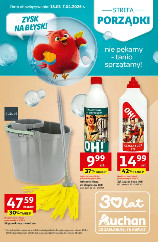 Auchan - gazetka promocyjna Gazetka Strefa Porządki Hipermarket Auchan  
