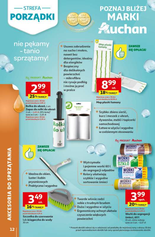 Auchan - gazetka promocyjna Gazetka Strefa Porządki Hipermarket Auchan od środy 18.03 do wtorku 07.04 - strona 12