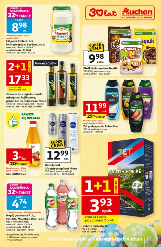 Auchan - gazetka promocyjna Gazetka 30 Lat Supermarket Auchan od czwartku 19.03 do środy 25.03 - strona 7