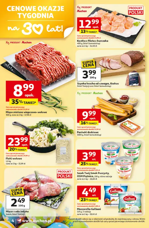 Auchan - gazetka promocyjna Gazetka 30 Lat Supermarket Auchan od czwartku 19.03 do środy 25.03 - strona 4