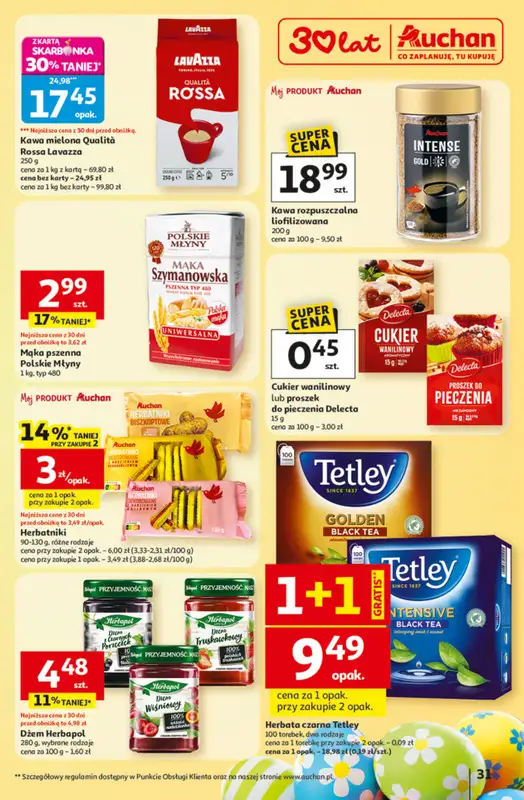 Auchan - gazetka promocyjna Gazetka 30 Lat Hipermarket Auchan od czwartku 19.03 do środy 25.03 - strona 31
